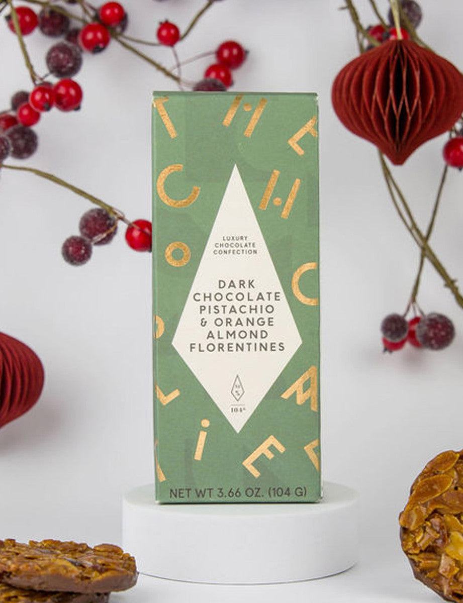 Dark Chocolate Pistachio & Orange Almond Florentines 95g