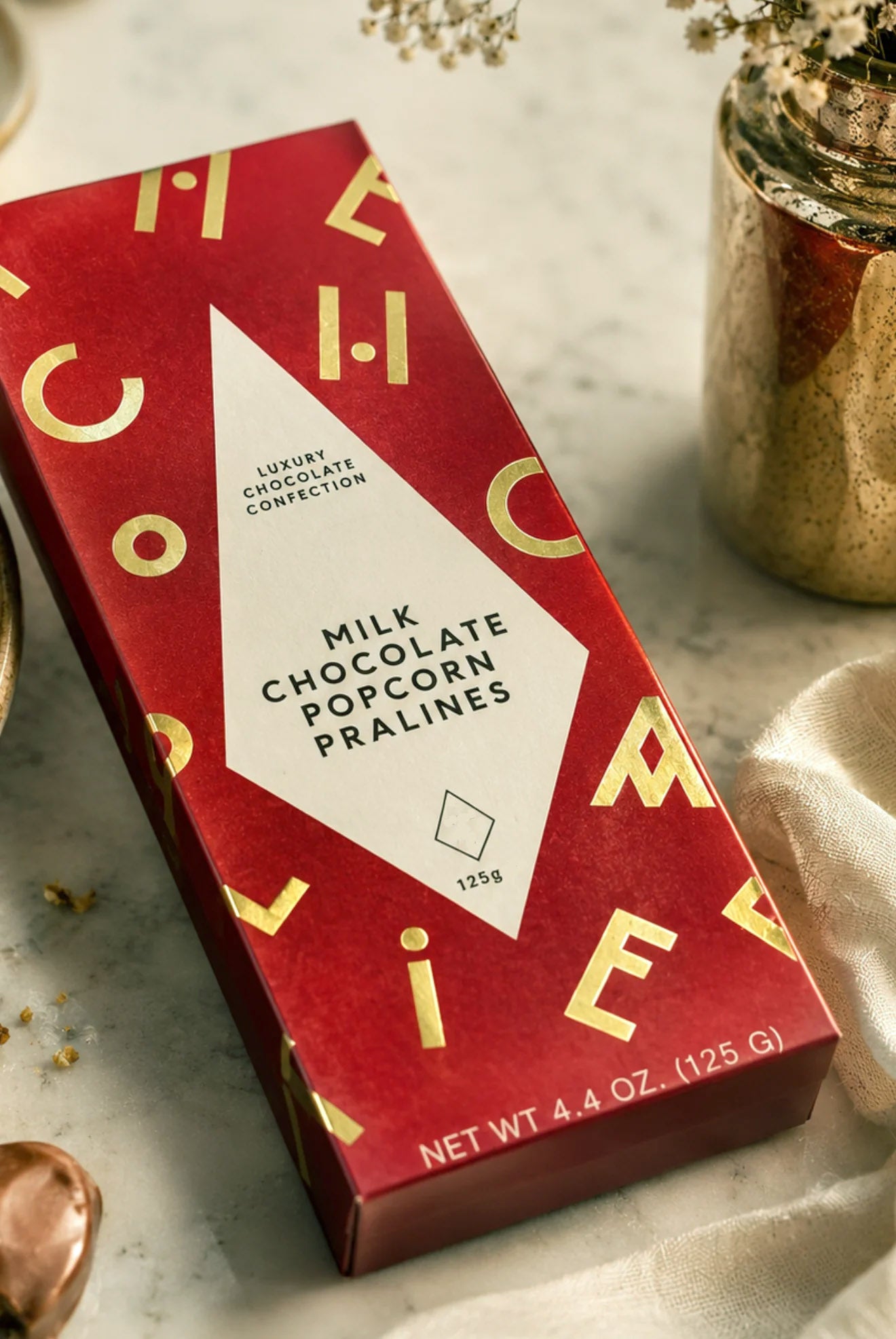 Milk Chocolate Popcorn Pralines 125g