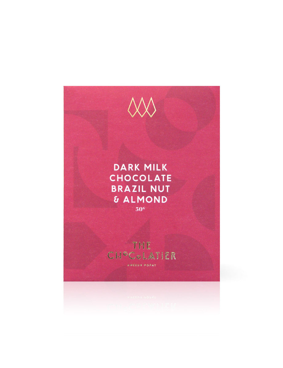 Brazil Nut & Almond Dark Milk Chocolate Bar 50g